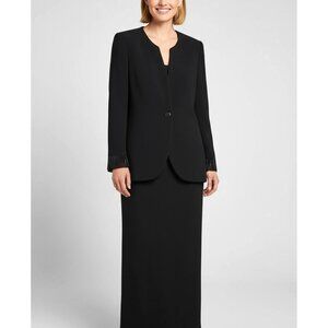 Sunny Choi for Saks Fifth Avenue Black Beaded Evening Gown & Jacket Set Size 14